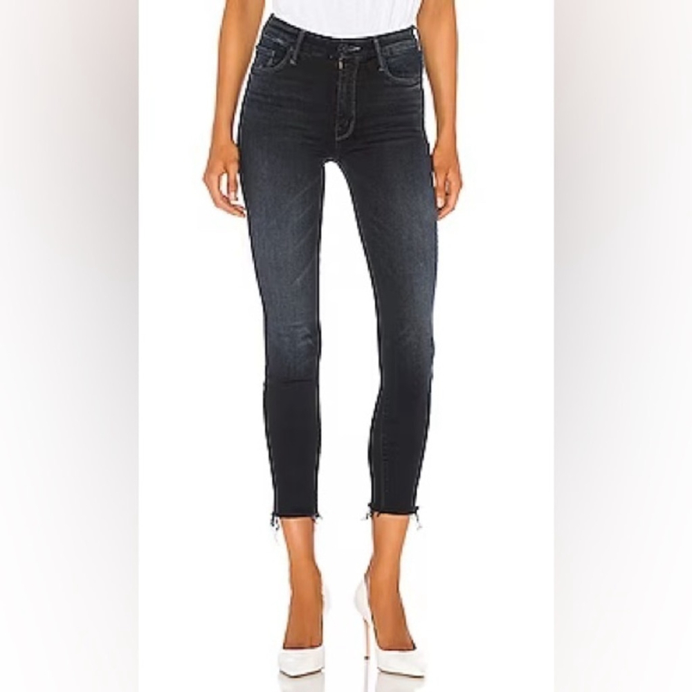 Mother High Waisted Looker Ankle Fray Jeans Size 25